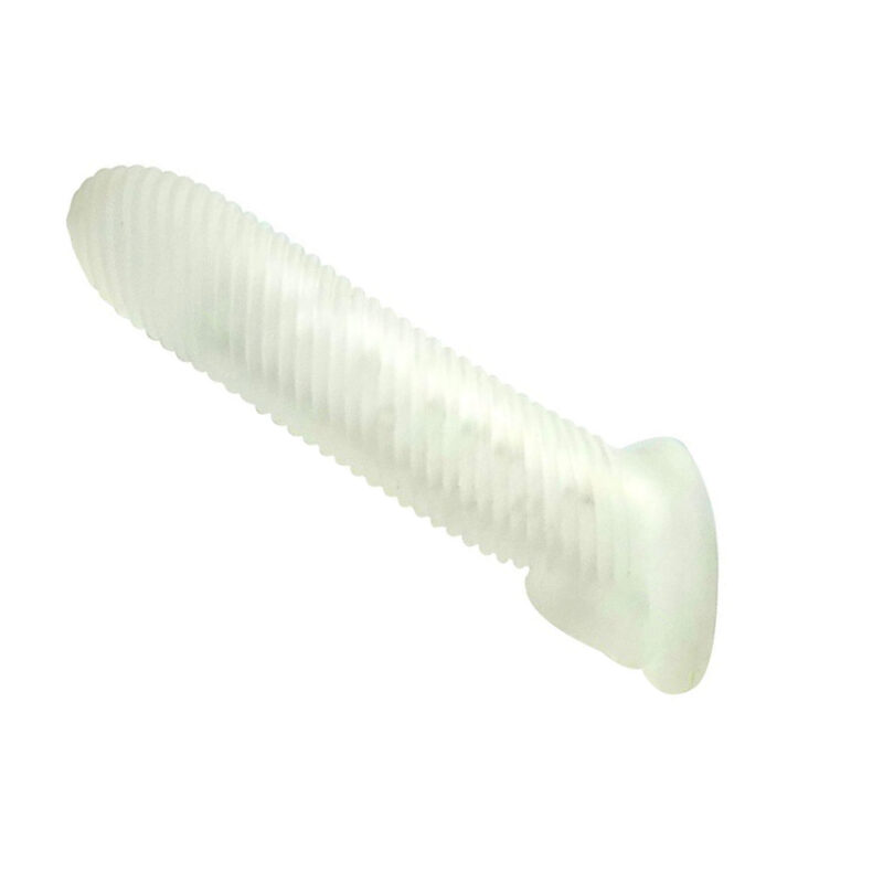 Almighty - Ribbed Cock Sheath 18 cm. (7.00 inch) - Clear