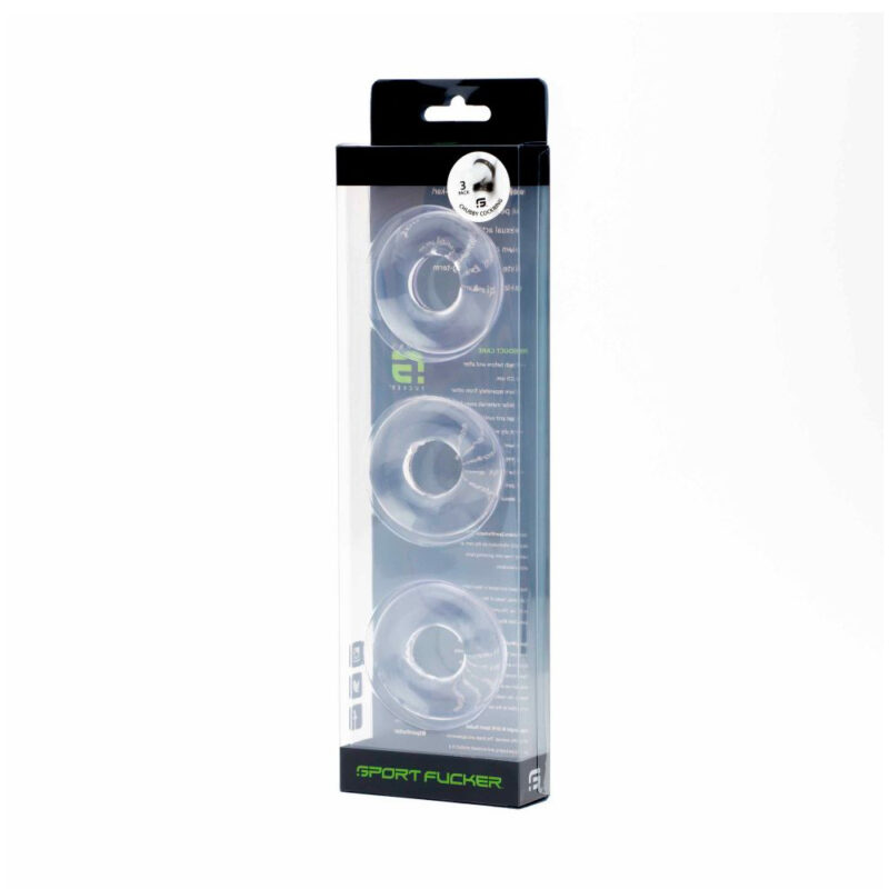 Chubby Rubber Cockring 3-Pack - Clear