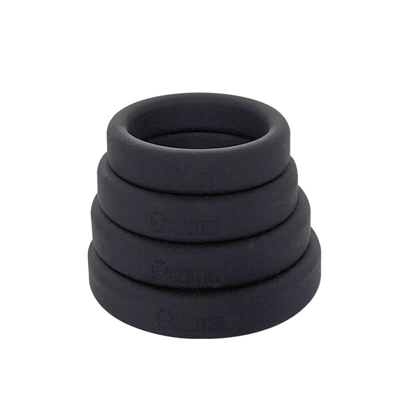 Flat Slick Silicone Cock Ring O 40 mm. Black BRUTUS 2
