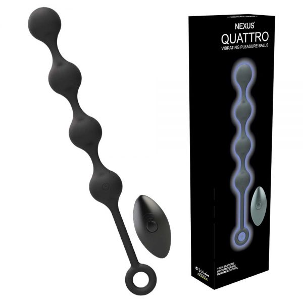 Nexus Quattro Remote Control Vibrating Pleasure Beads - Blac