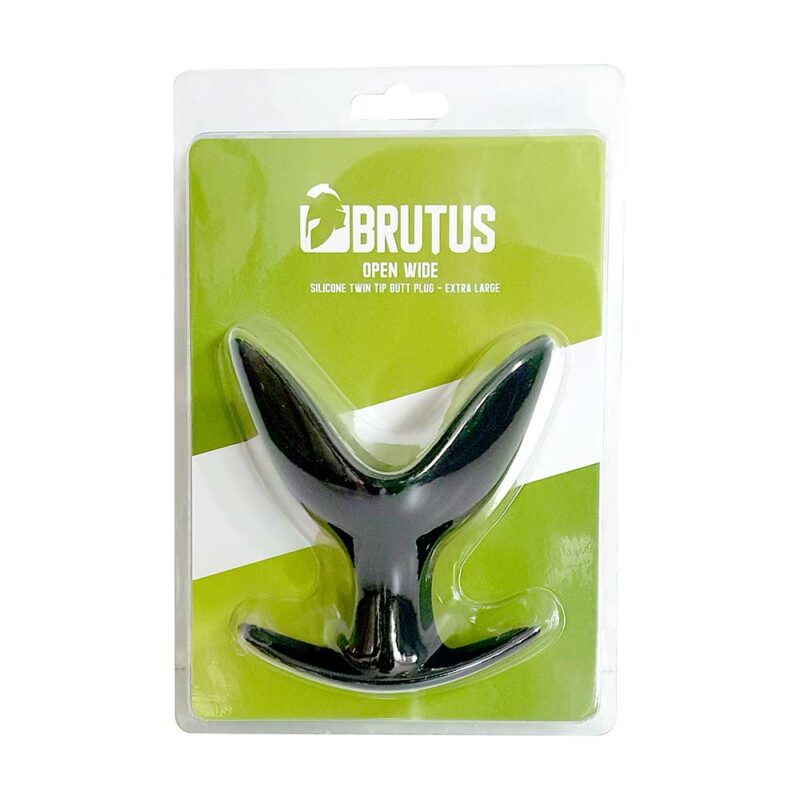 Open Wide Silicone Twin Tip Butt Plug XL Black BRUTUS 5
