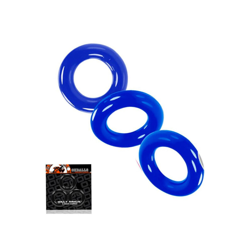 [TPR] Willy Cock Ring 3-Pack - Police Blue