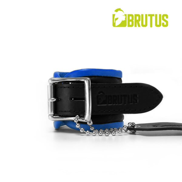 BRUTUS BDSM Bondage Leather Wrist Restraints Blue