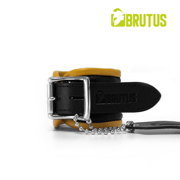 BRUTUS BDSM Bondage Leather Wrist Restraints Yellow