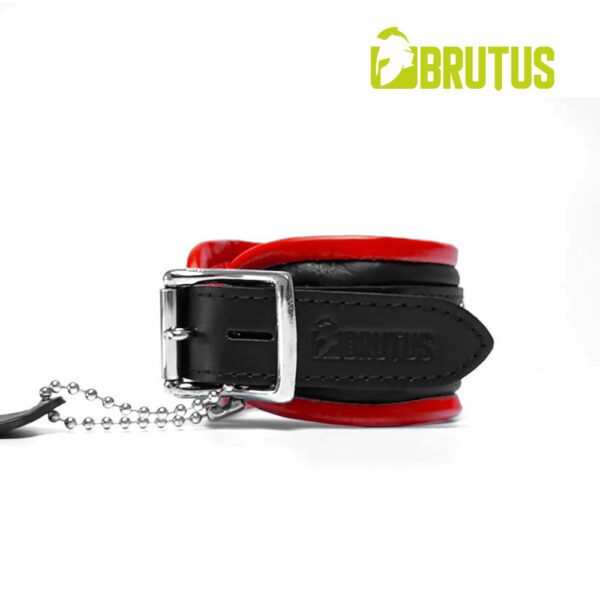 BRUTUS BDSM Bondage Leather Ankle Restraints Red