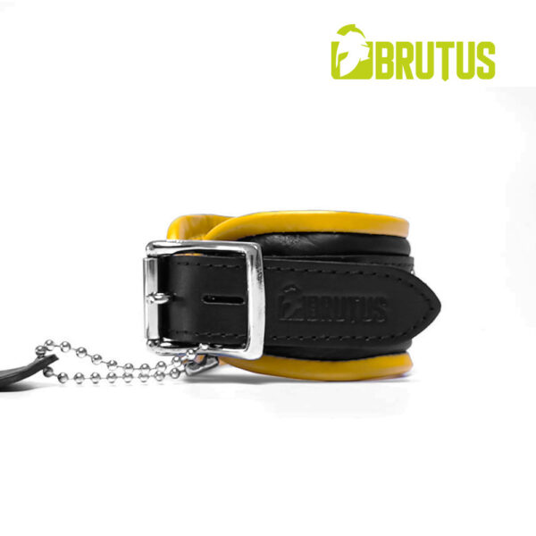 BRUTUS BDSM Bondage Leather Ankle Restraints Yellow