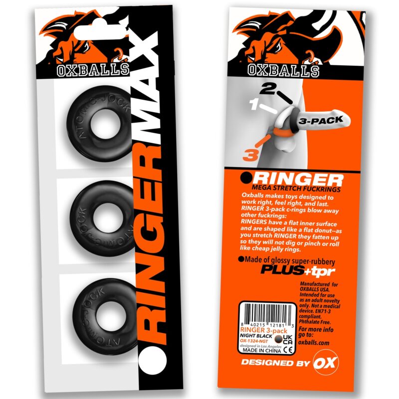 140374 RINGER MAX 3 Pack Cockrings Black 02