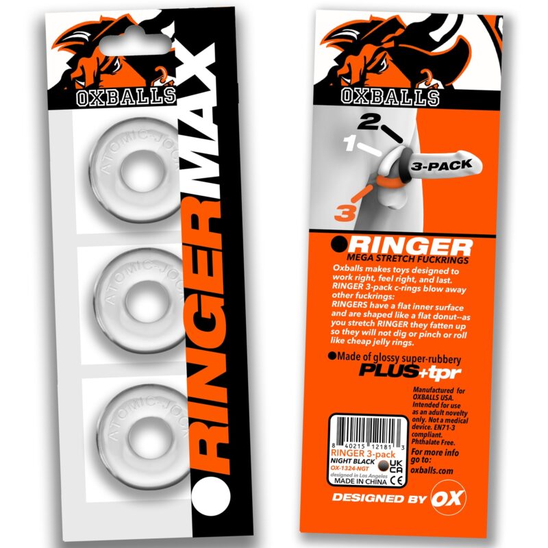 140375 RINGER MAX 3 Pack Cockrings Clear 02