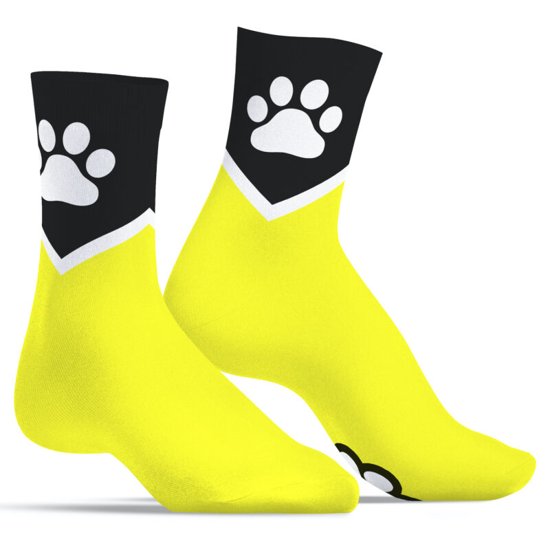 pup paw sneaker socks yellow