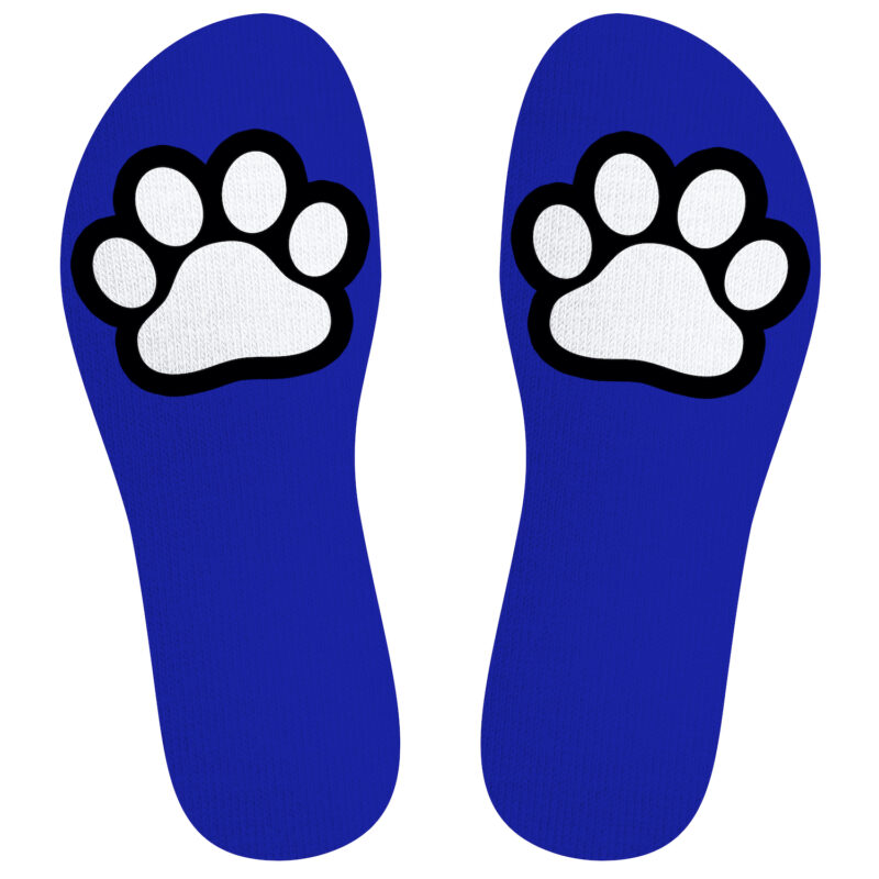 pup paw blue sneaker socks