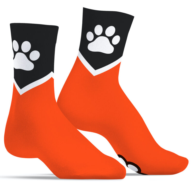 pup paw sneaker socks orange
