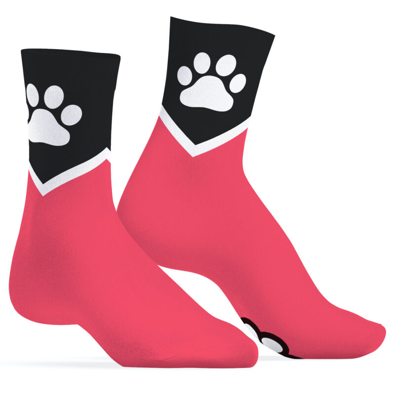 pup paw pink sneaker socks