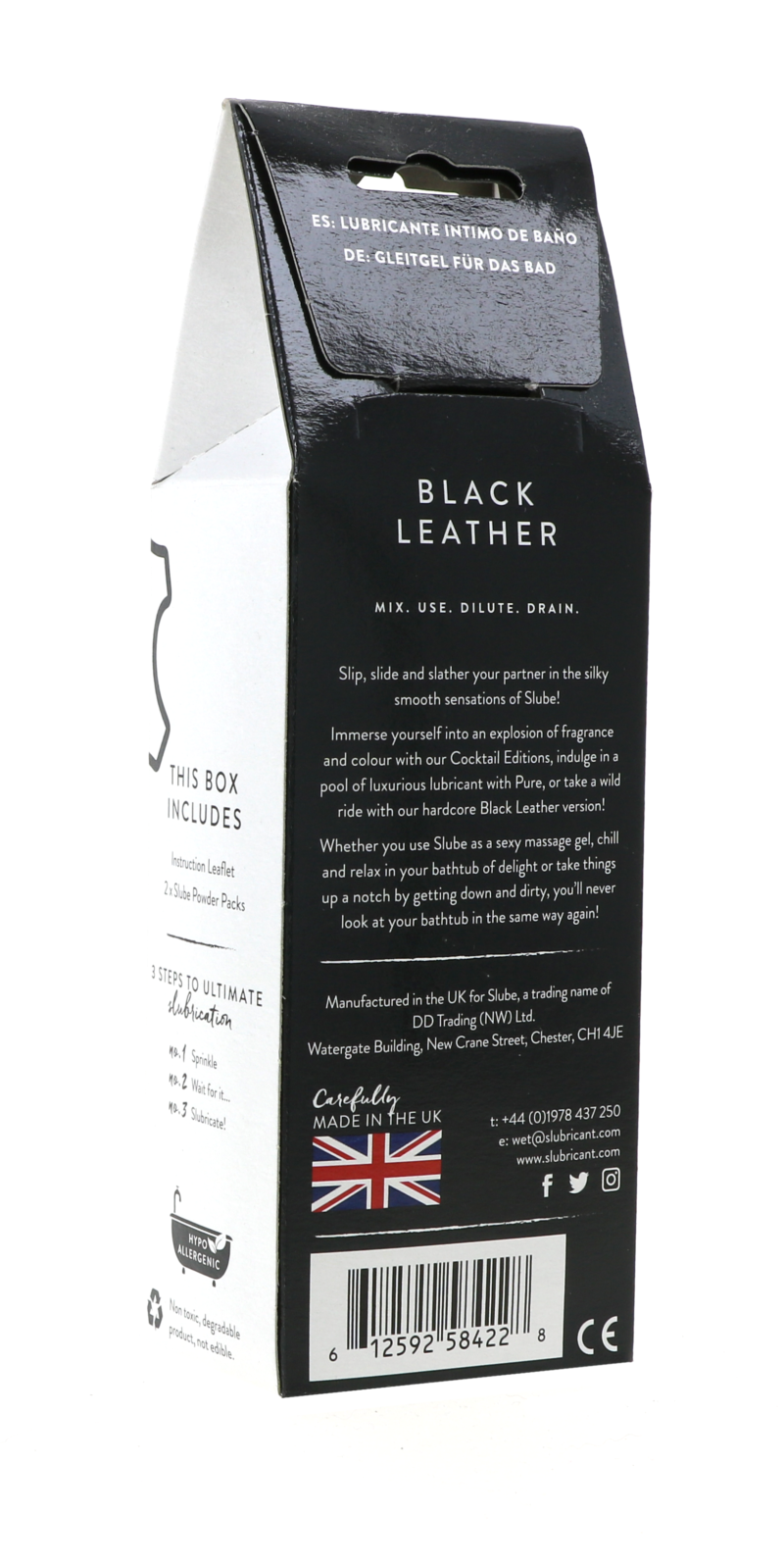 140520 Slube BLACK LEATHER Single Pack Play Lube 250gram back 1