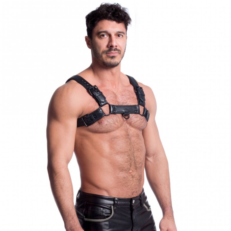 665 Vegan Bulldog Harness All Black 05