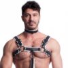 665 Vegan Bulldog Harness Black / White - Image 6