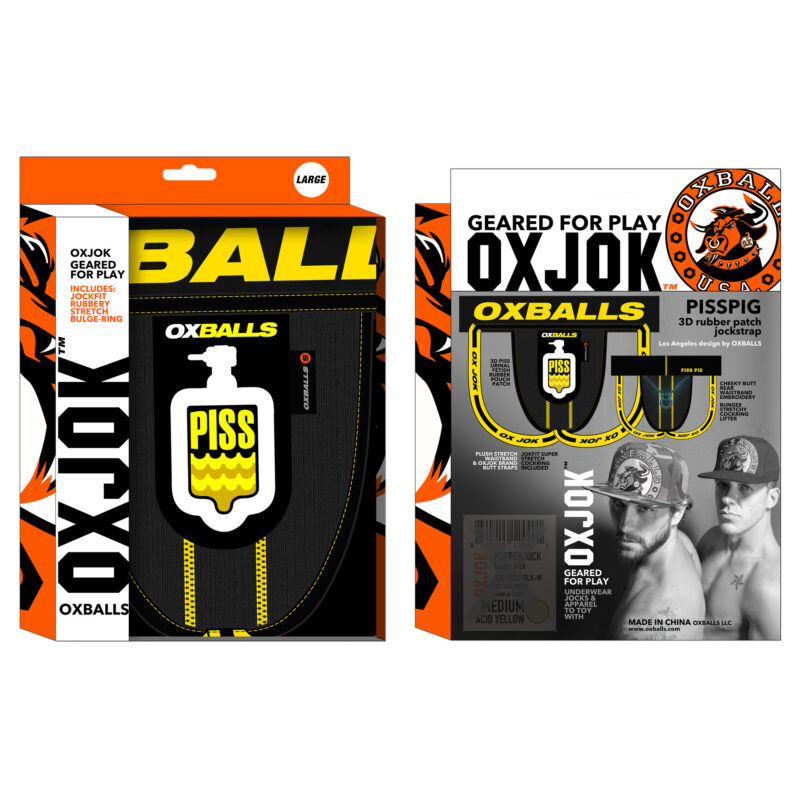 OXJOK PISSPIG 3D Rubber Urinal Jock Black Yellow 01