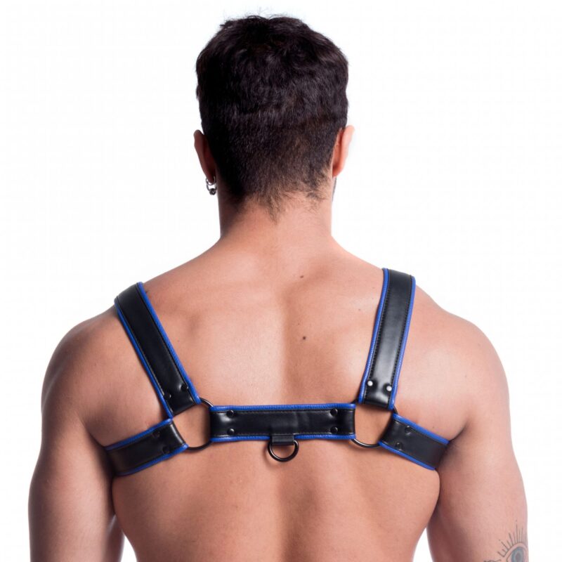 665 Vegan Bulldog Harness Black Blue 04