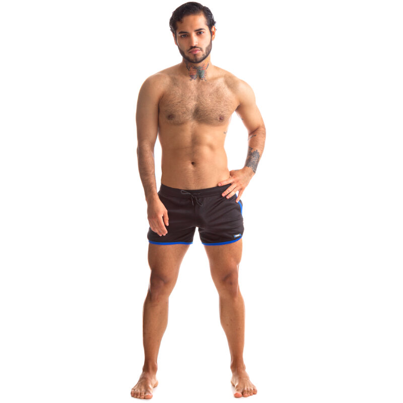 665 Rally Shorts Black Blue 02 scaled