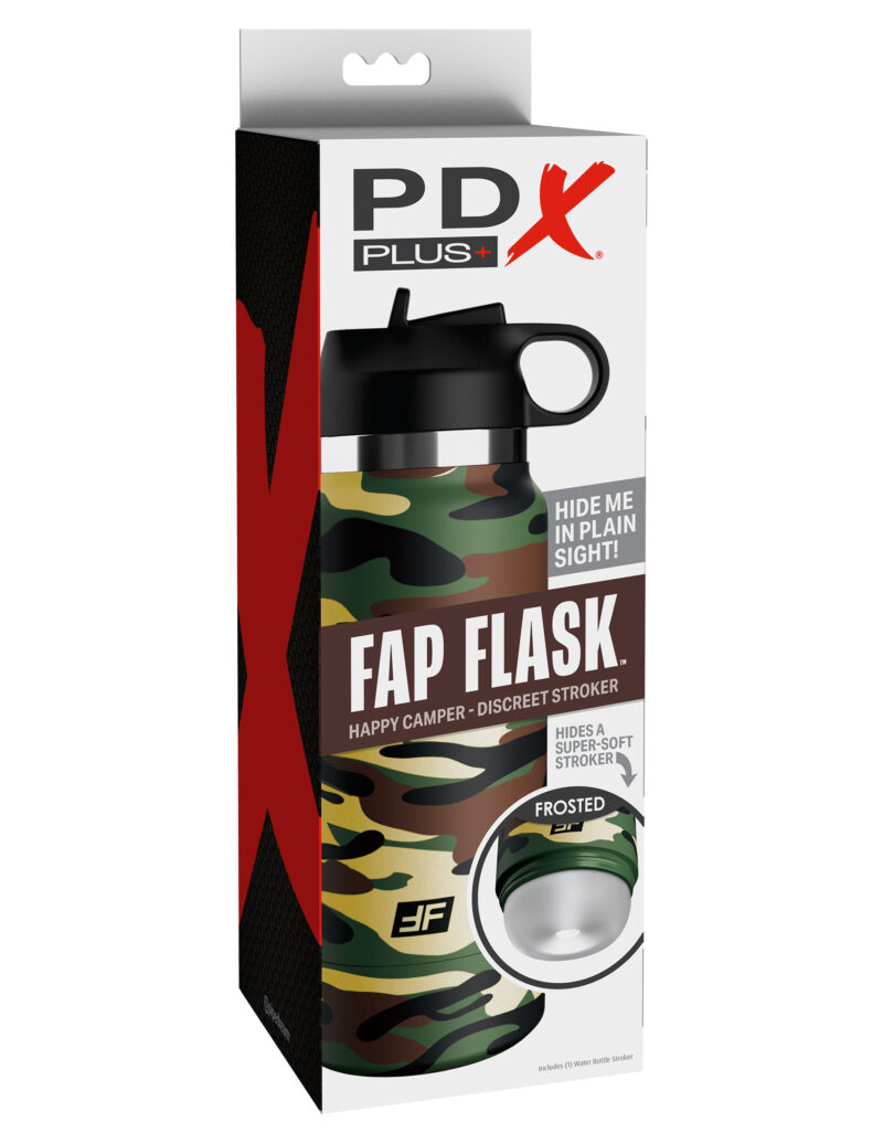 PDX Plus Fap Flask - Happy Camper Discreet Stroker- Frosted - Afbeelding 7