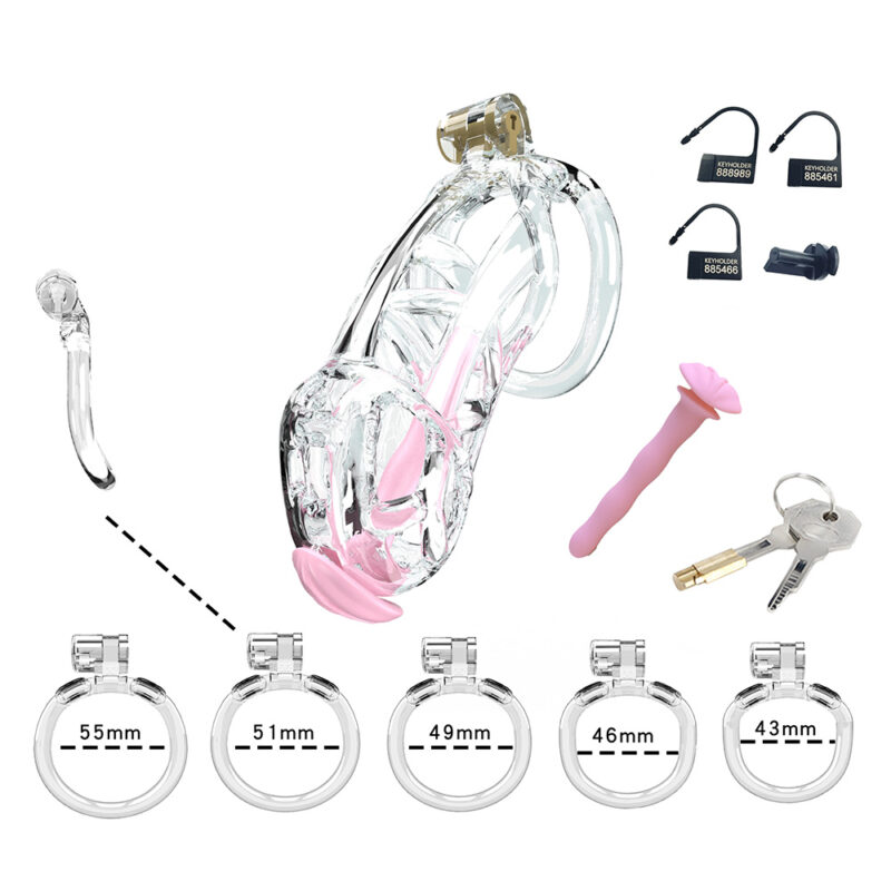 CELLMATE Guardian Chastity Cage Clear Size 4 - Afbeelding 4