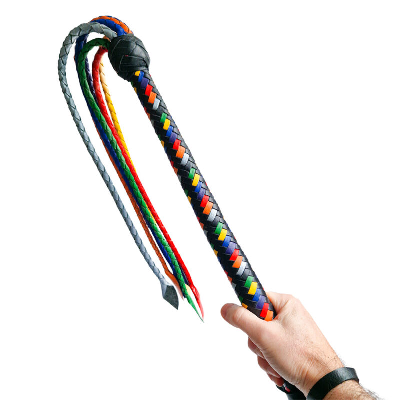 Gay Pride Leather Flogger - Afbeelding 3