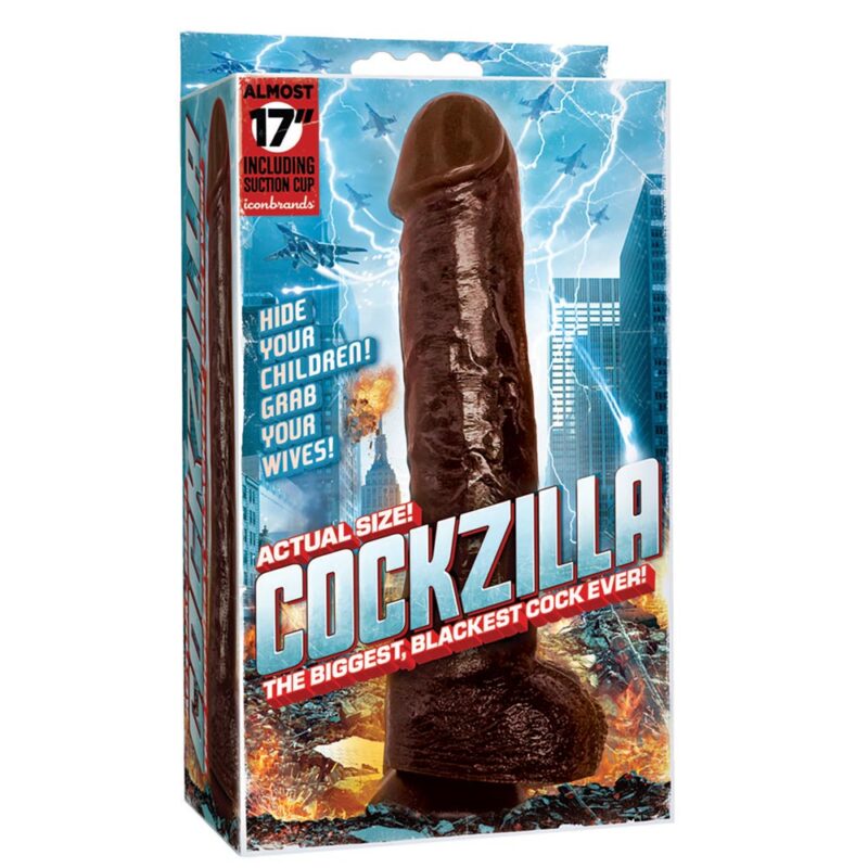 Cockzilla Realistic Cock 42 cm. (16.50 inch) - Black - Afbeelding 2