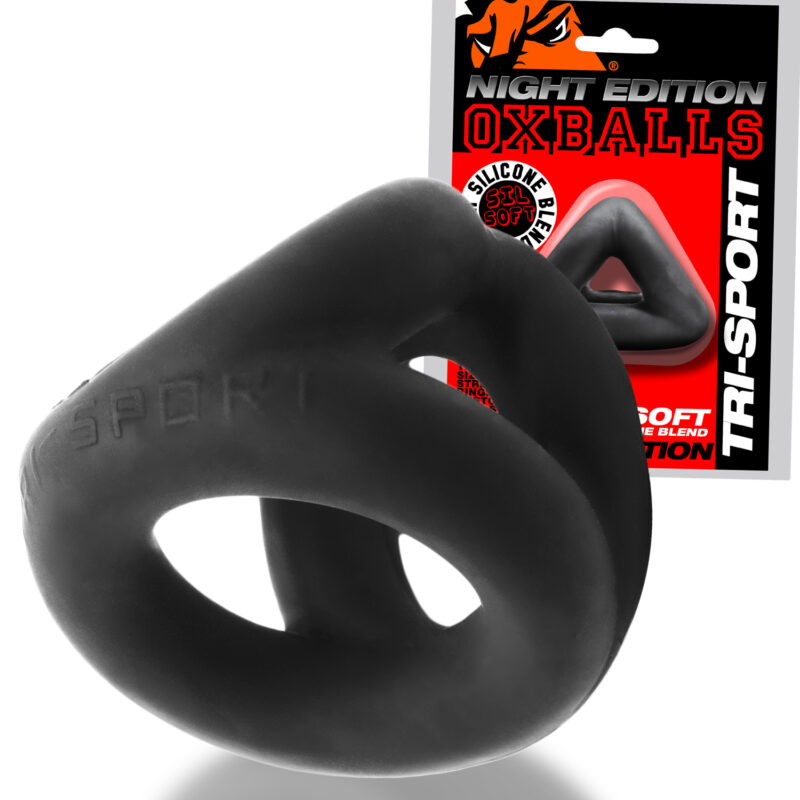 [SIL/TPR] TRI-SPORT Cock&Ball Sling Night Edition - Afbeelding 7