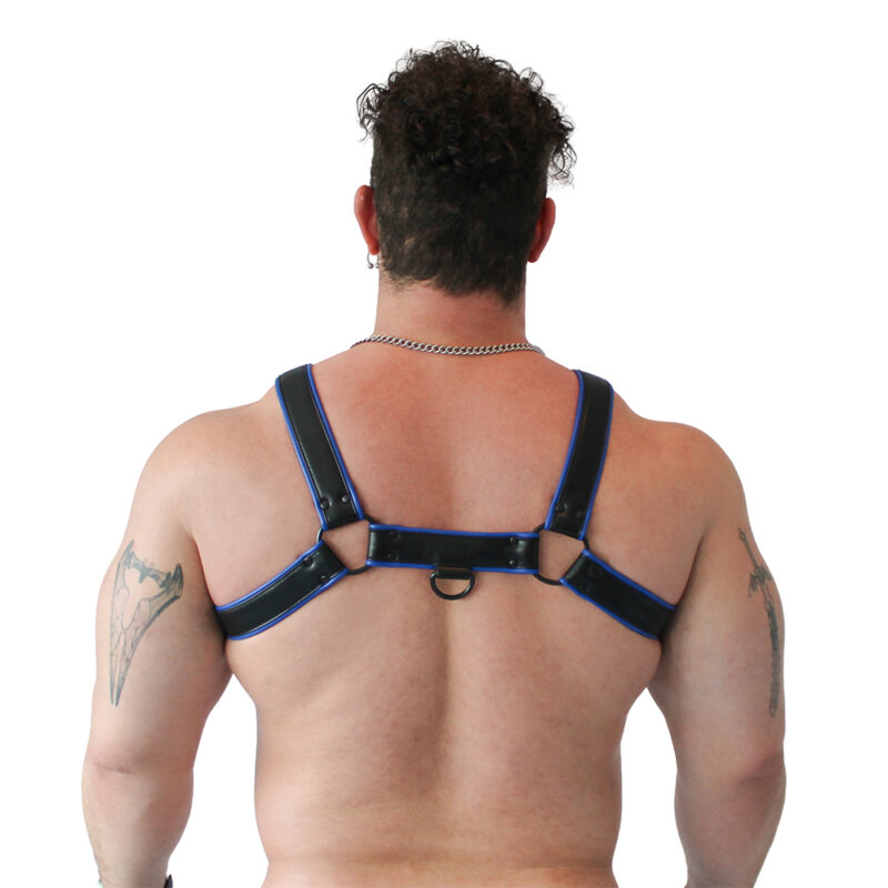 BRUTUS Vegan Bulldog Harness Black-Blue - Afbeelding 3