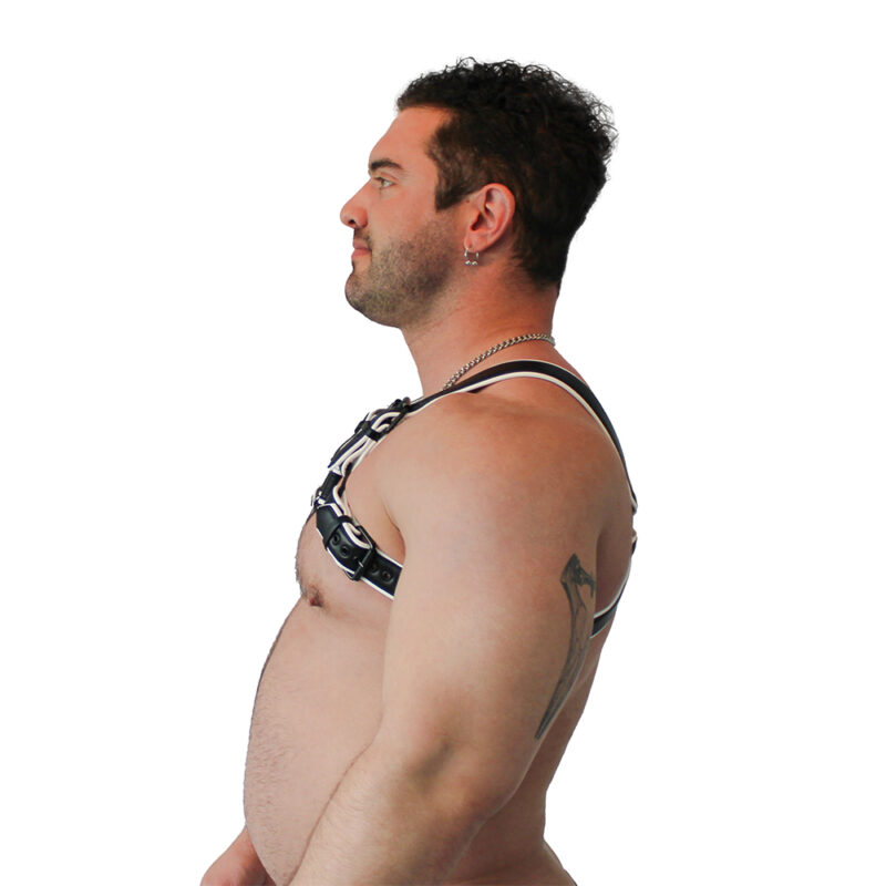 BRUTUS Vegan Bulldog Harness Black-White - Afbeelding 3