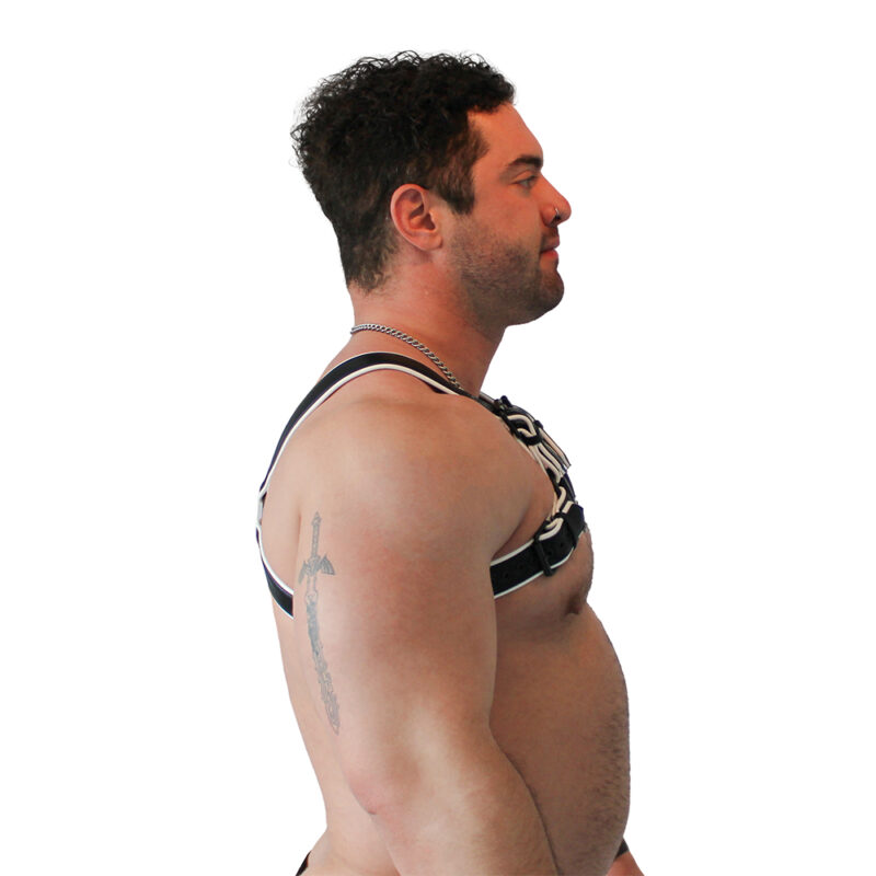 BRUTUS Vegan Bulldog Harness Black-White - Afbeelding 5
