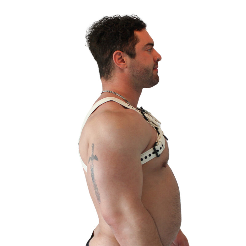 BRUTUS Vegan Bulldog Harness White-White - Afbeelding 5