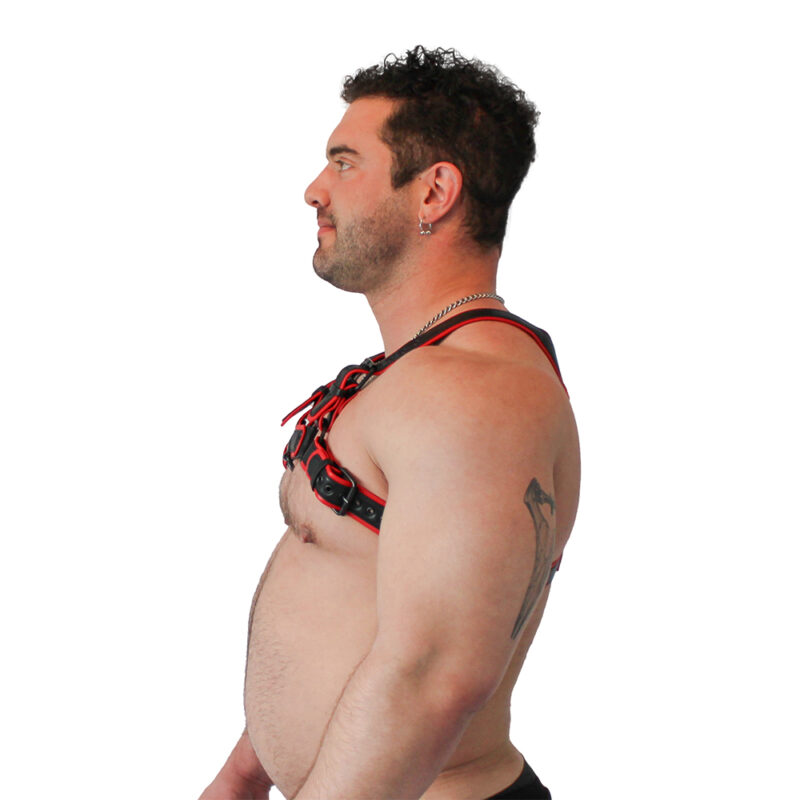 BRUTUS Vegan Puppy Harness Black-Red - Afbeelding 4