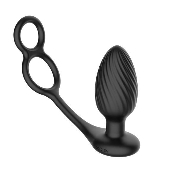 VIBRATING BUTT PLUG WITH COCK AND BALLS