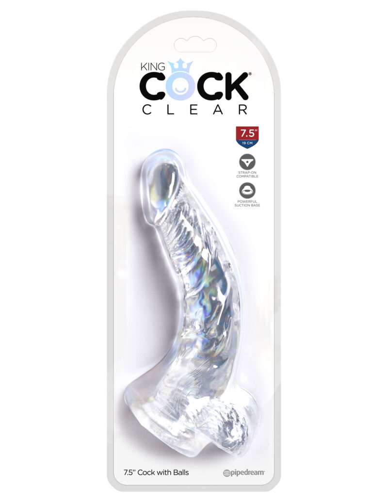 King Cock 7.5 Inch Cock with Balls (19 cm) - Clear - Afbeelding 4