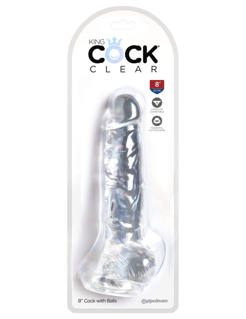 King Cock 8 Inch Cock with Balls (20,5 cm) - Clear - Afbeelding 5