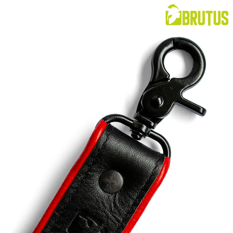 BRUTUS Leather Leg Harness Black-Red - Afbeelding 6
