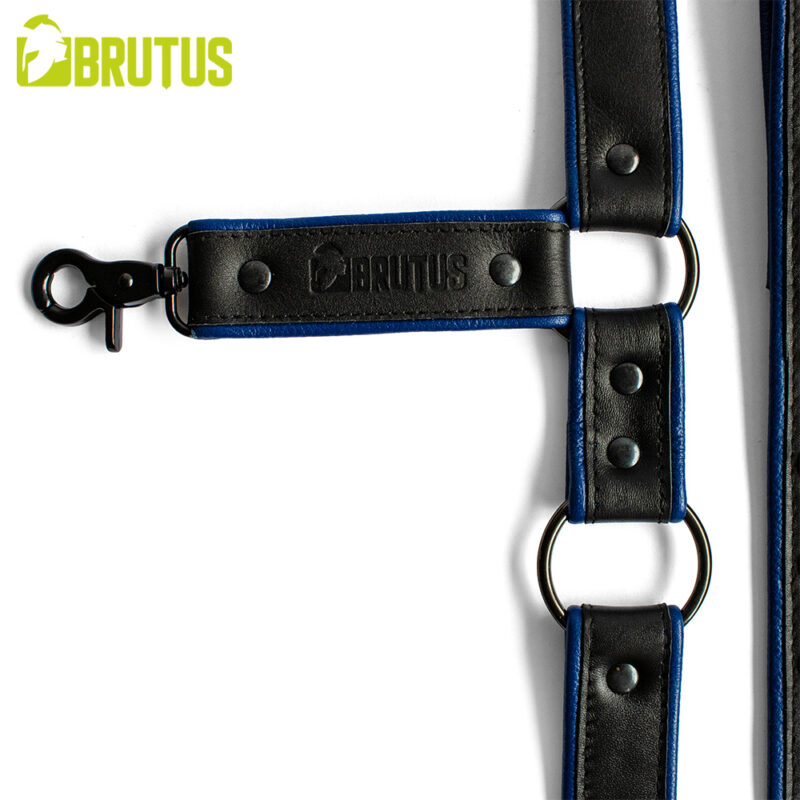BRUTUS Leather Leg Harness Black-Blue - Afbeelding 7