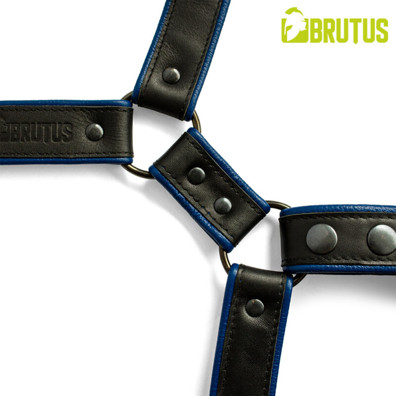 BRUTUS Leather Leg Harness Black-Blue - Afbeelding 6