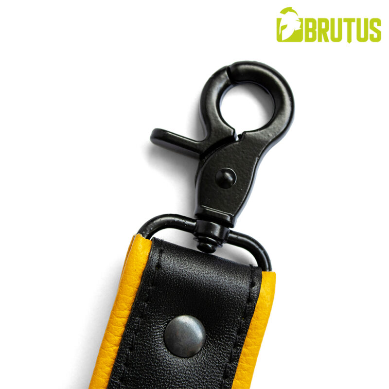 BRUTUS Leather Leg Harness Black-Yellow - Afbeelding 6
