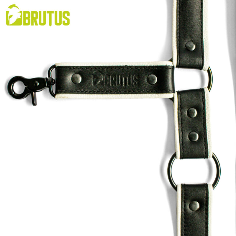 BRUTUS Leather Leg Harness Black-White - Afbeelding 7