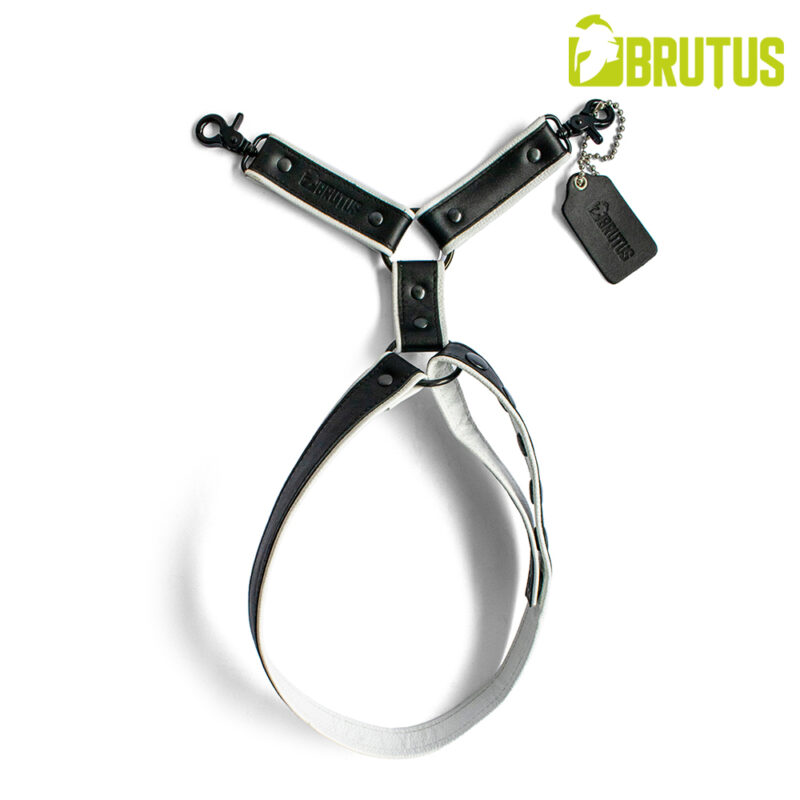 BRUTUS Leather Leg Harness Black-White - Afbeelding 8