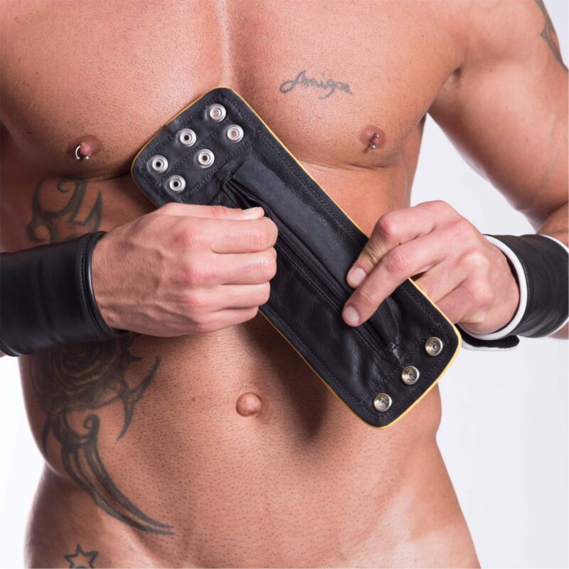 665 Wristwallet Zip Black Yellow - Afbeelding 2
