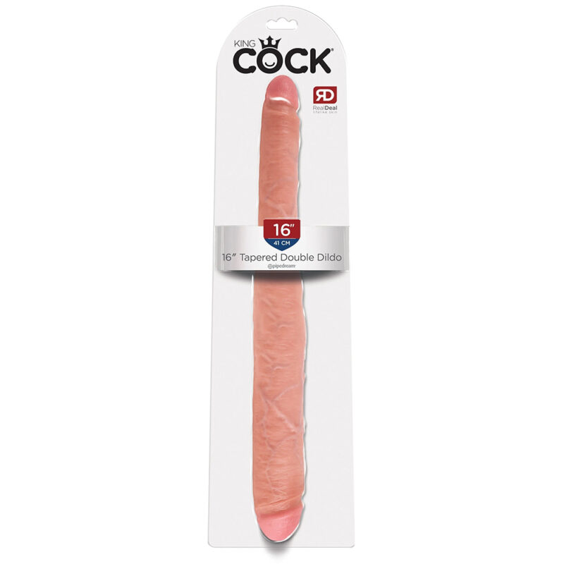 King Cock 16 Inch Tapered Double Dildo (40,5 cm) - Light - Afbeelding 2