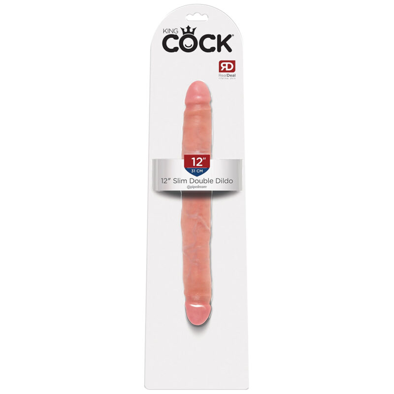 King Cock 12 Inch Slim Double Dildo (30,5 cm) - Light - Afbeelding 2
