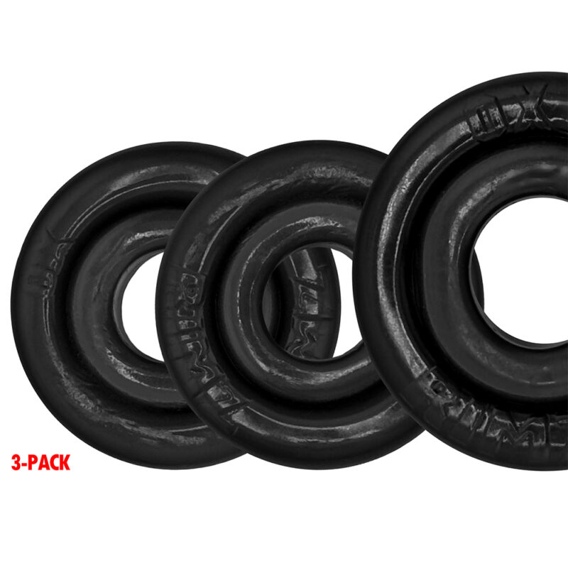 Oxballs RIMRINGZ Multi Size 3-Pack Cockrings Black - Afbeelding 2