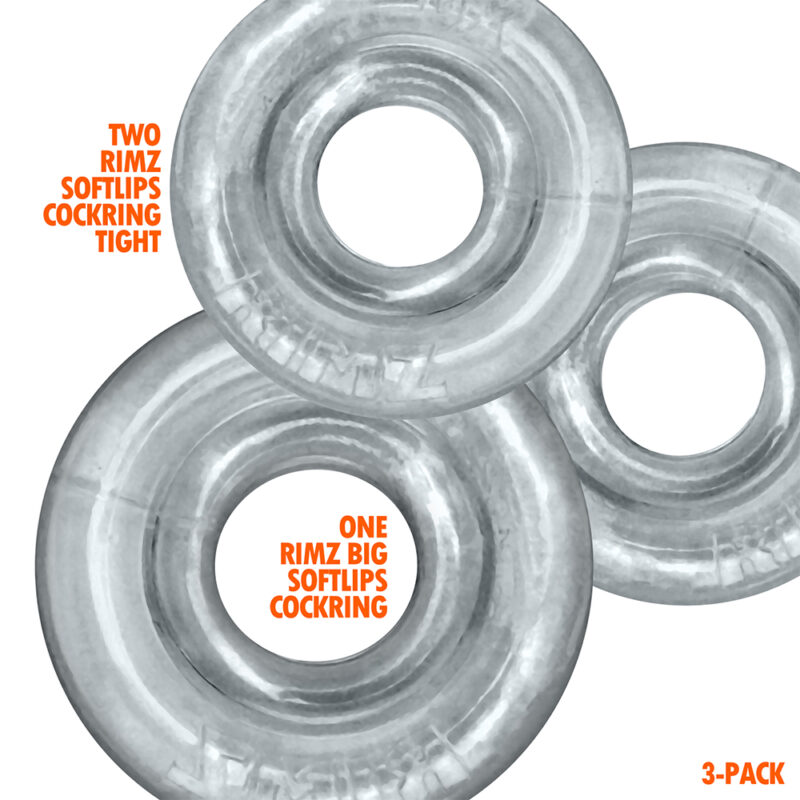 Oxballs RIMRINGZ Multi Size 3-Pack Cockrings Clear - Afbeelding 4