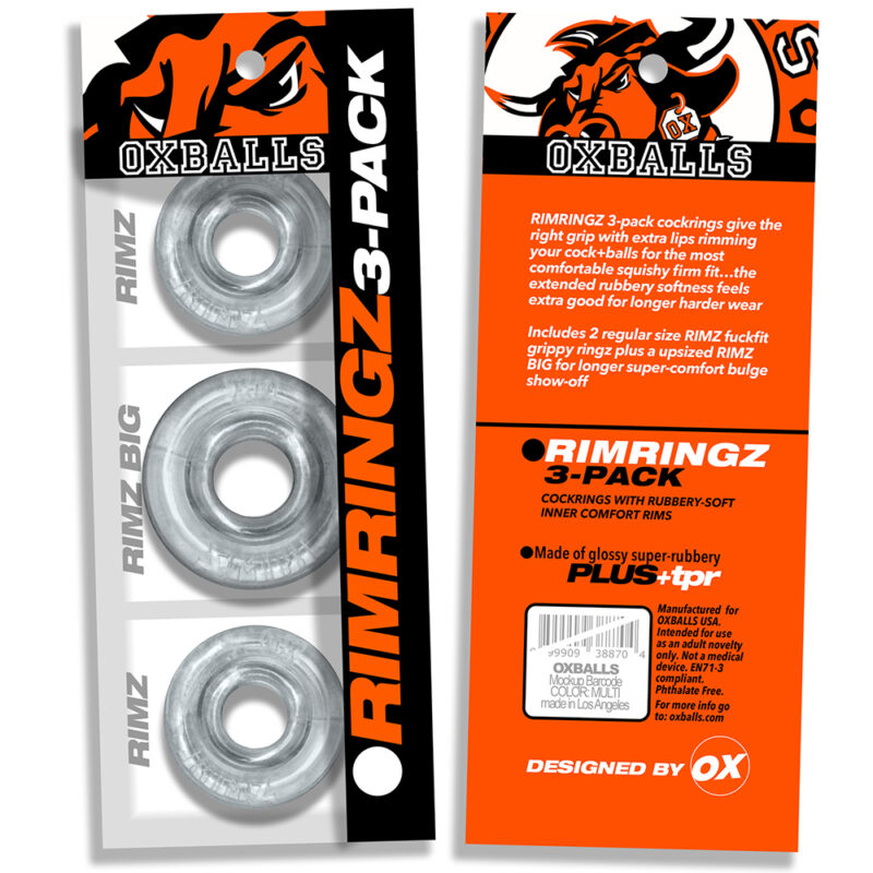 Oxballs RIMRINGZ Multi Size 3-Pack Cockrings Clear - Afbeelding 5