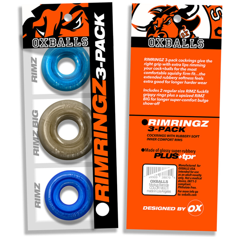 Oxballs RIMRINGZ Multi Size 3-Pack Cockrings Cool Blues - Afbeelding 5