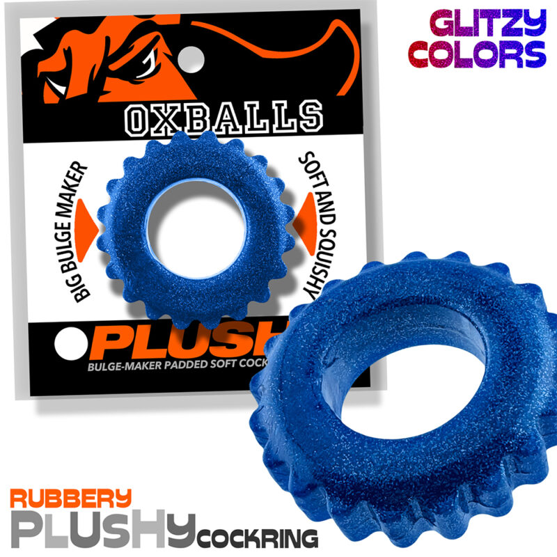 Oxballs PLUSHY Cockring Blue Fire - Afbeelding 6