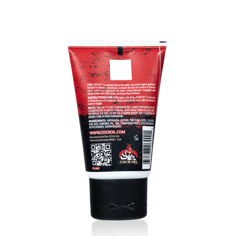 COCK OIL Water Based Lubricant Tube 2 oz / 59 ml - Image 2